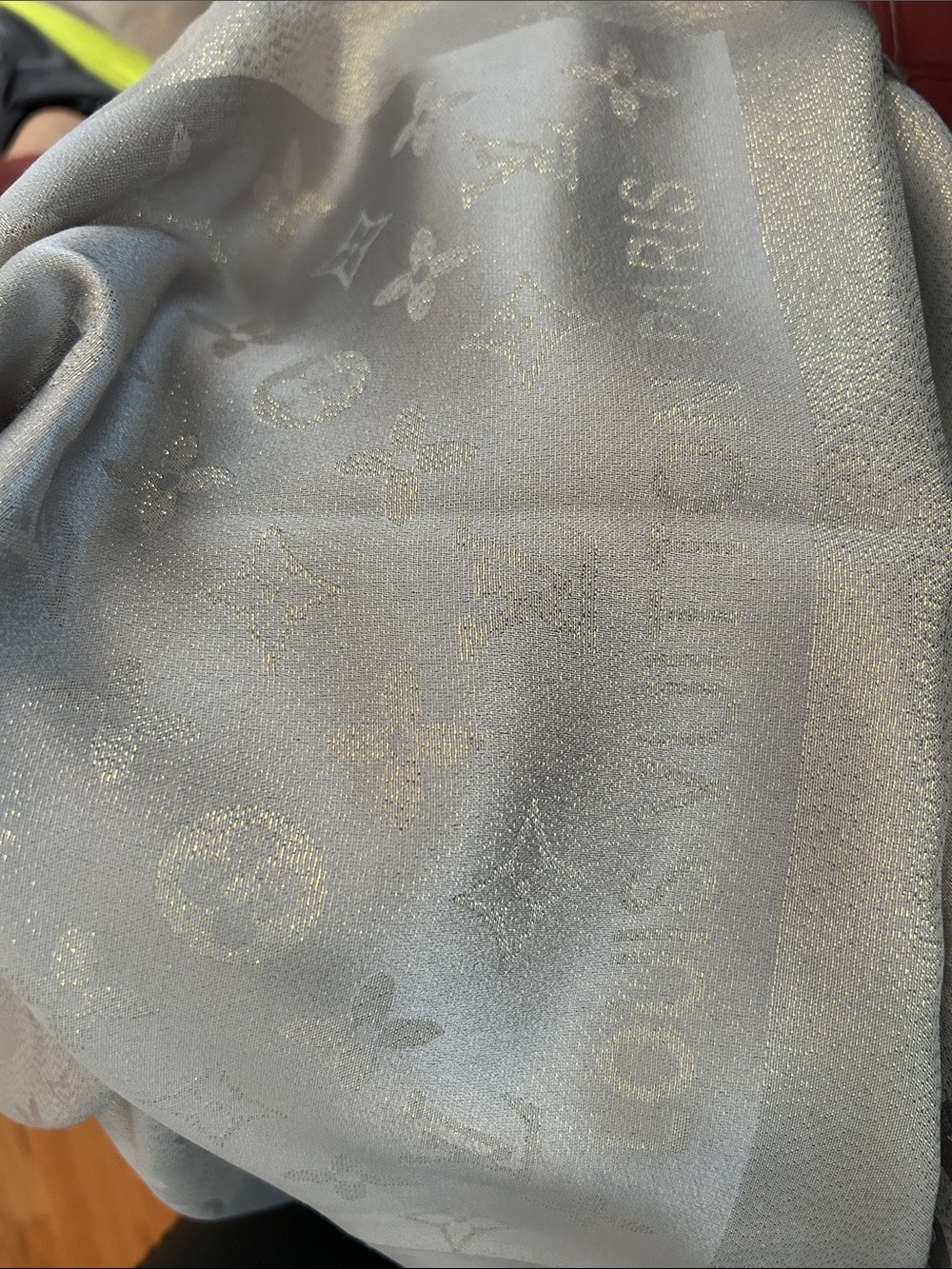 Louis Vuitton Paris 100% Silk Monogram Scarf